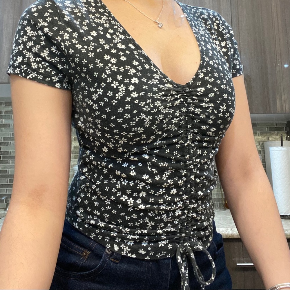 Black floral top